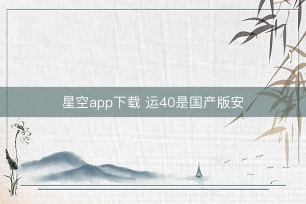 星空app下载 运40是国产版安
