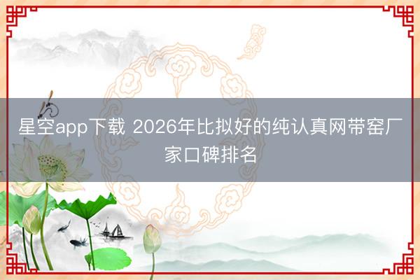 星空app下载 2026年比拟好的纯认真网带窑厂家口碑排名