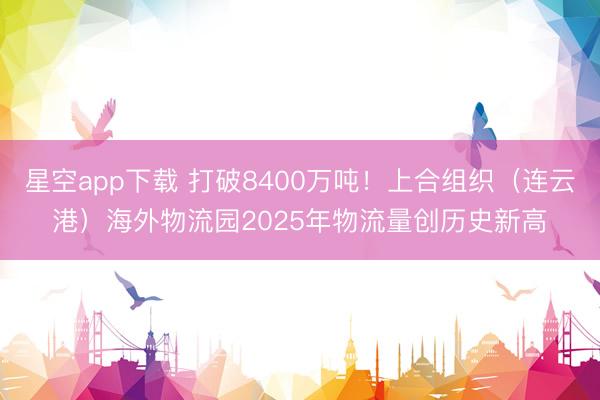 星空app下载 打破8400万吨！上合组织（连云港）海外物流园2025年物流量创历史新高