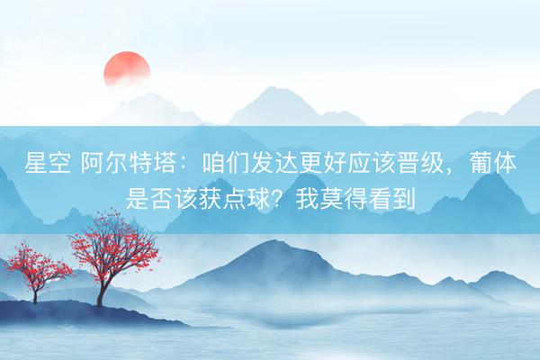 星空 阿尔特塔:咱们发达更好应该晋级,葡体是否该获点球?我莫得看到