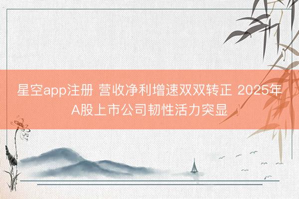 星空app注册 营收净利增速双双转正 2025年A股上市公司韧性活力突显