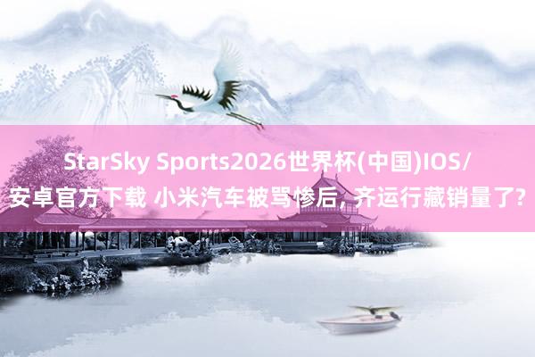 StarSky Sports2026世界杯(中国)IOS/安卓官方下载 小米汽车被骂惨后, 齐运行藏销量了?