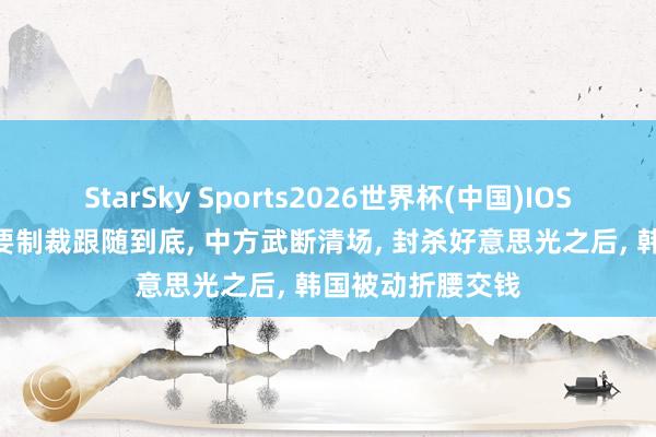 StarSky Sports2026世界杯(中国)IOS/安卓官方下载 要制裁跟随到底, 中方武断清场, 封杀好意思光之后, 韩国被动折腰交钱