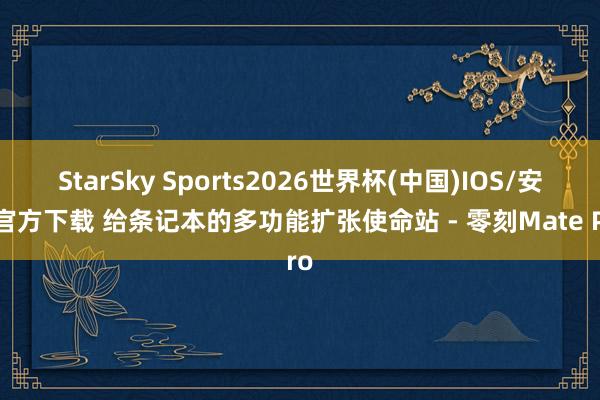 StarSky Sports2026世界杯(中国)IOS/安卓官方下载 给条记本的多功能扩张使命站 - 零刻Mate Pro