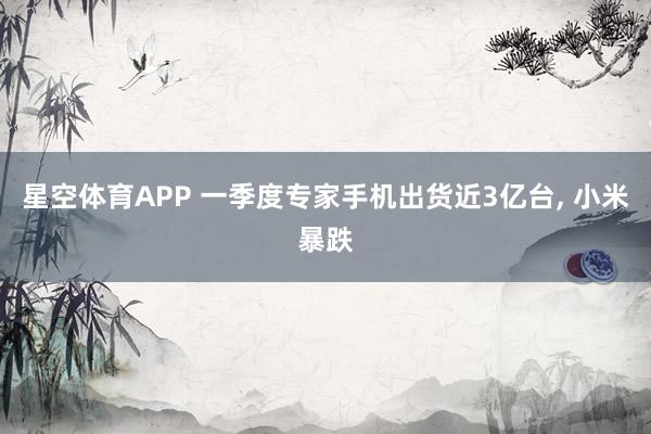星空体育APP 一季度专家手机出货近3亿台， 小米暴跌