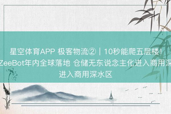 星空体育APP 极客物流②｜10秒能爬五层楼！菜鸟ZeeBot年内全球落地 仓储无东说念主化进入商用深水区