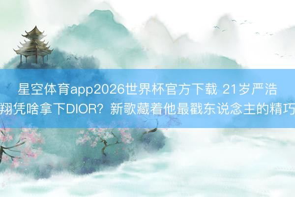 星空体育app2026世界杯官方下载 21岁严浩翔凭啥拿下DIOR？新歌藏着他最戳东说念主的精巧