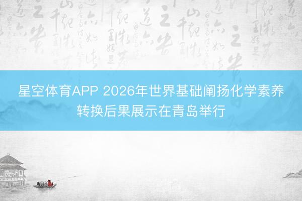 星空体育APP 2026年世界基础阐扬化学素养转换后果展示在青岛举行