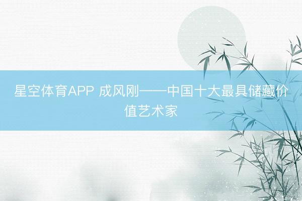 星空体育APP 成风刚——中国十大最具储藏价值艺术家